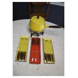 Vtg Fondue Pot & Forks