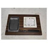 Vtg Japan Kitchen Prayer Cheese Board