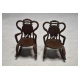 Pair of Vtg Doll House Rocking Chairs