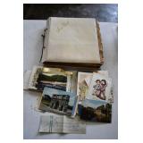 Vtg Scrapbook with Military, Souveniers, Letters,