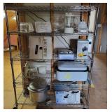 Metal Shelving Unit with Kitchen Items