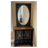 Ethan Allen Vtg-Style Cabinet and Mirror