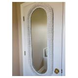 White Wicker Wall Mirror, 20´´ x 50´´