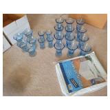 24 Blue Glass Stemware