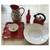 Red &  Cream Kitchen Items