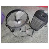 Metal Fan and Electric Heater Set