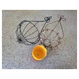 Metal Hanging Baskets and Plastic Pots