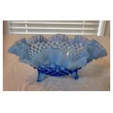Fenton Hobnail Ruffled Edge Dish