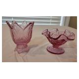 Fenton Tulip Votive & Ruffled Edge Compote