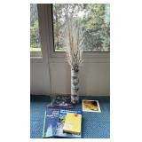 Bark Like Vase w/ Moss and Gardening Books