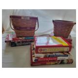 Two Longaberger Baskets and Cookbooks