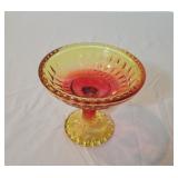 Amberina Pedestal Dish, 6 Inches