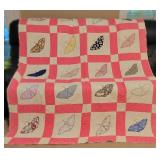Butterfly Appliqued Handmade Quilt