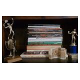 A bundle of books, several Magazines & Trophy