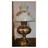 Vintage Brass Electrified Oil Lamp