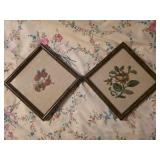 2 Vintage Needlepoint  Framed Art