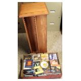 Oak CD Rack with Assorted CDs