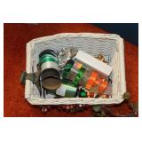 White Wicker Basket with Gift Wrapping