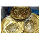 Embossed Brass Colored Tin Wall Plates