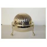 Silver-Plated Butter Dish with Glass Insert