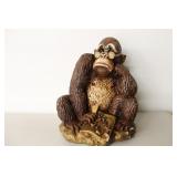 Chimpanzee Figurine Reading Book Sculpture