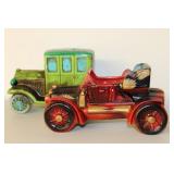 Two Chalkware Vintage Car Figurines