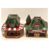 Vintage Coca-Cola Stained Glass Buildings