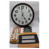 Clock, Thermometers, and Hygrometer