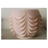 Pink Glass Vase with Draped Design