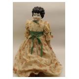 Porcelain Head Doll With Floral Dress