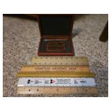 Vtg Calculator and pen set & Misc Vintage Rulers