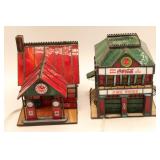 Vintage Coca-Cola Stained Glass Village Buildings