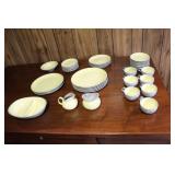 Harkerware Stone China Yellow Dinnerware Set 40pc