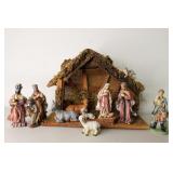 Nativity Scene with Figurines and Stable