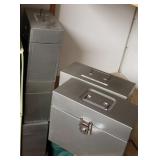 5 Vintage Metal Filing Boxes