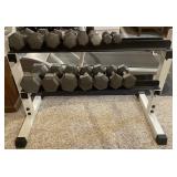 15pc Metal Dumbbell Set W/Rack-Please See Photos
