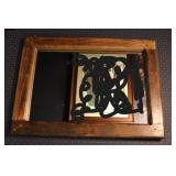 Vintage Wood-Framed Mirror With Measurements