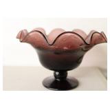 Vintage Amethyst Carnival Glass compote/pedestal B