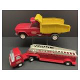 2 VTG Metal Tonka Trucks-Jeep Dump Truck and
