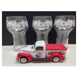 3 Pepsi Tumblers 6ï¿½ & Golden Wheel Die Cast