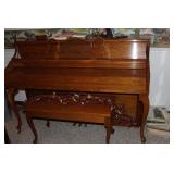 P.A. Starck Spinet Piano with Bench & Music Books