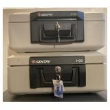 2 Sentry Fire Proof Safes W/Keys-No. 2100 & 1100