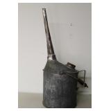 Vintage Galvanized Metal Oil Can with Spout