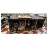 Wood Work Table W/Three Cubbies and 2 Stanley-Cont