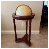 Wooden Pedestal Globe with 28.25-Inch Stand