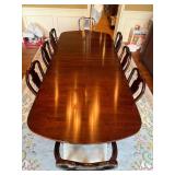 Dining Table with Two Leaves and Eight Chairs