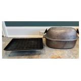 Vtg. Guardian Service Hammered Aluminum Roaster wi