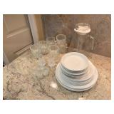 Adams Ironstone Dinnerware and Glassware Set