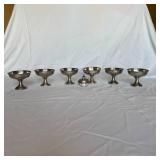 Six Sterling Weighted Goblets and Table Lighter