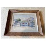 Framed Watercolor Painting by Pete Martinez, Drin